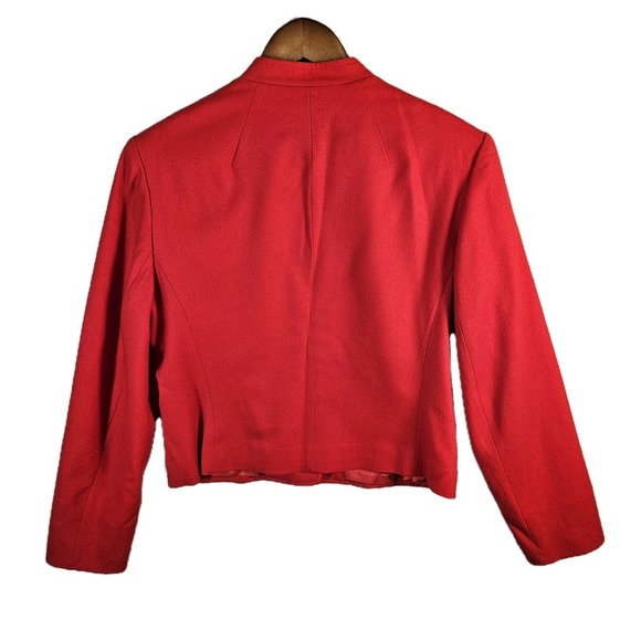 Pendleton VTG Cropped‎ Blazer Made USA Red 100% Wool (Size Tag Faded. See Desc) - Picture 2 of 12